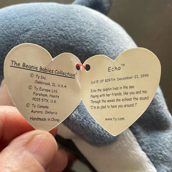 TY Rare Beanie Baby Echo Style 4180, 1996  **ERROR** - Picture 6 of 9